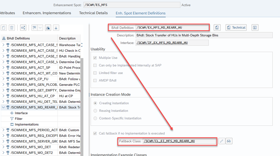 SAP EWM MFS rearrange multi-depth 9